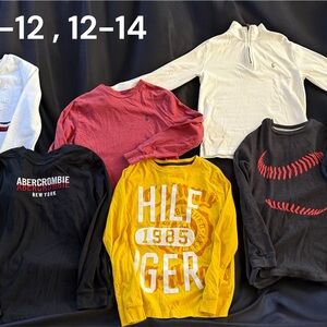 Lot of 7  Long Sleeve Tee for boys Polo Ralph Lauren, Abercrombie, Tommy Hilfige